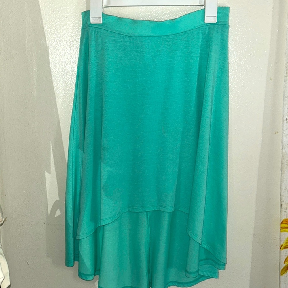 Teal high-low skirt